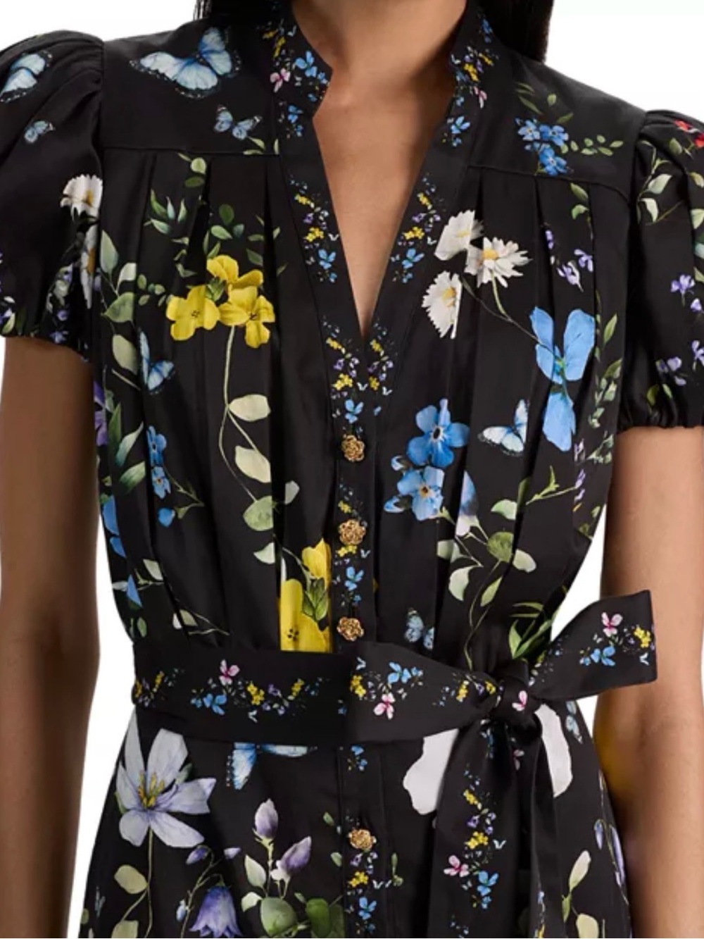 Alice + Olivia Cora Floral Tiered Mini Shirt Dress โ Approx. XS - Picture 7 of 14